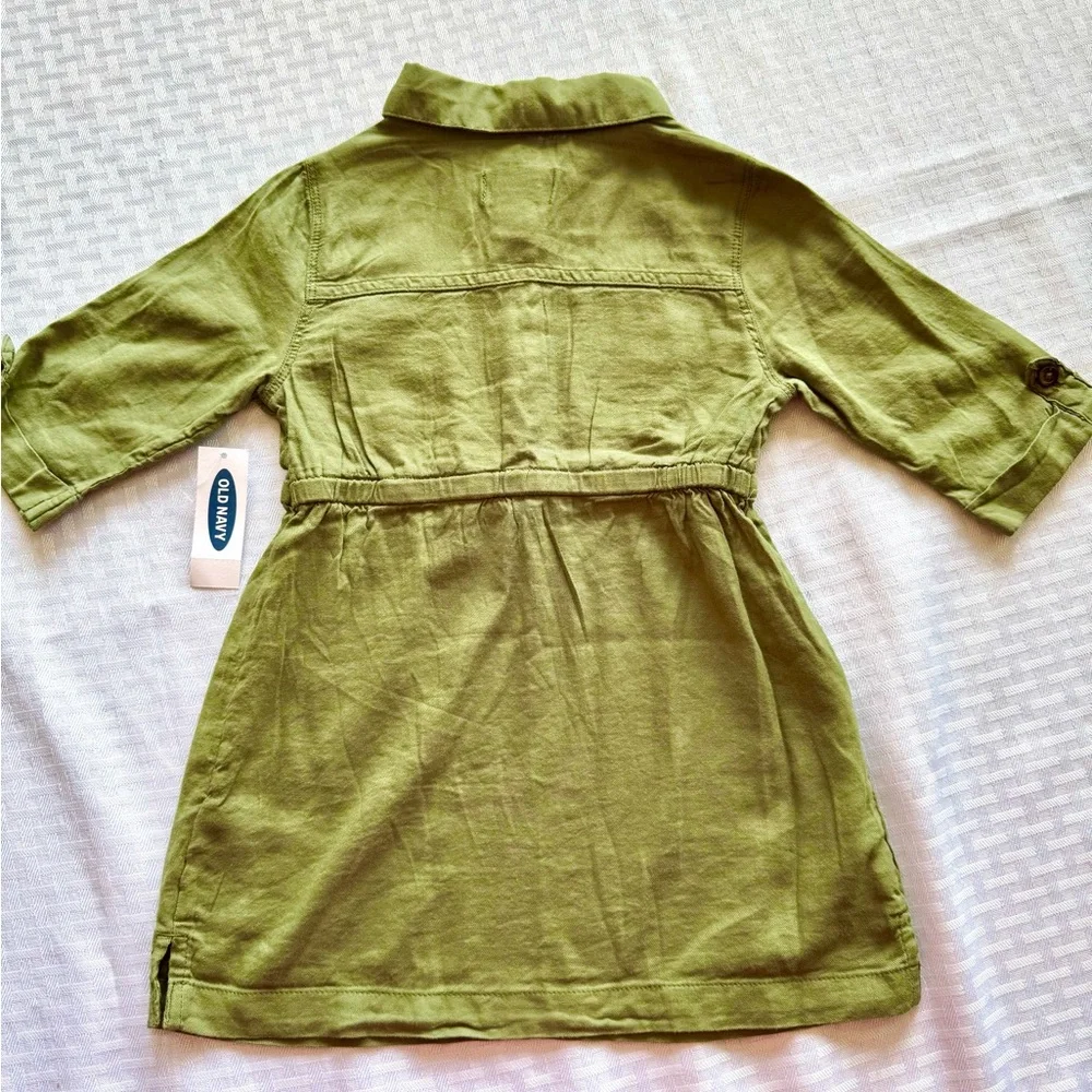 Old Navy Toddler Green Long‎ Sleeve Shirt Dress 2T New With Tags